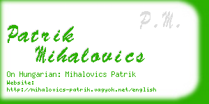 patrik mihalovics business card